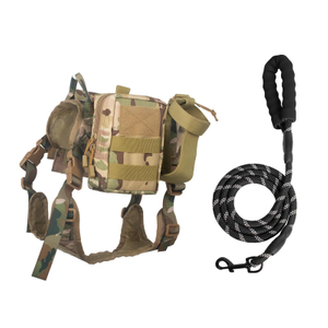 Taktyczne, regulowane szelki wojskowe dla psa z kieszeniami