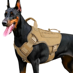 Regulowana odblaskowa kamizelka wojskowa dla psa bez ciągnięcia 